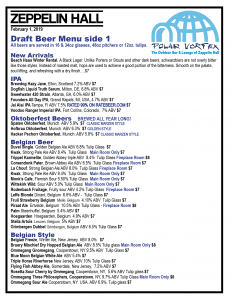 Beer Menu